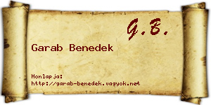 Garab Benedek névjegykártya